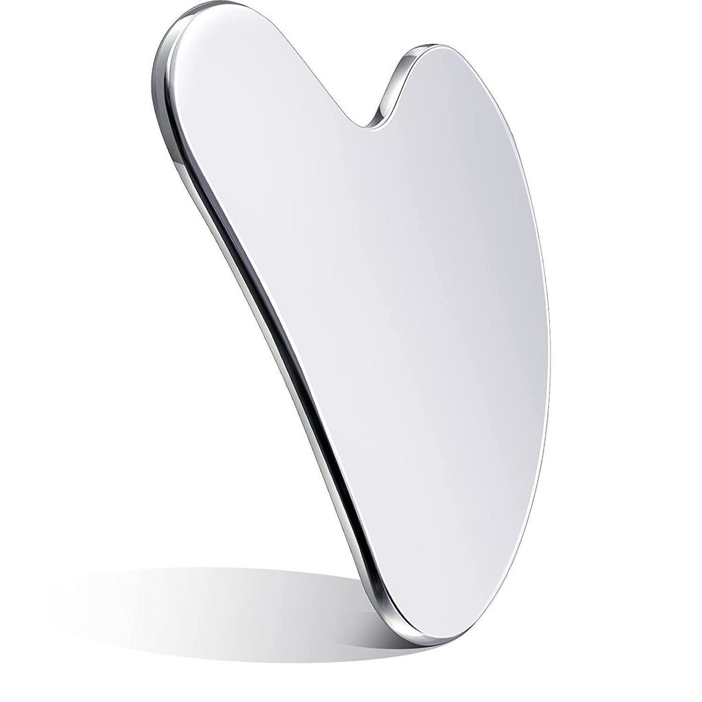 Factory direct stainless steel large heart-shaped scraping plate hand face scraping metal massage beauty tools wholesale