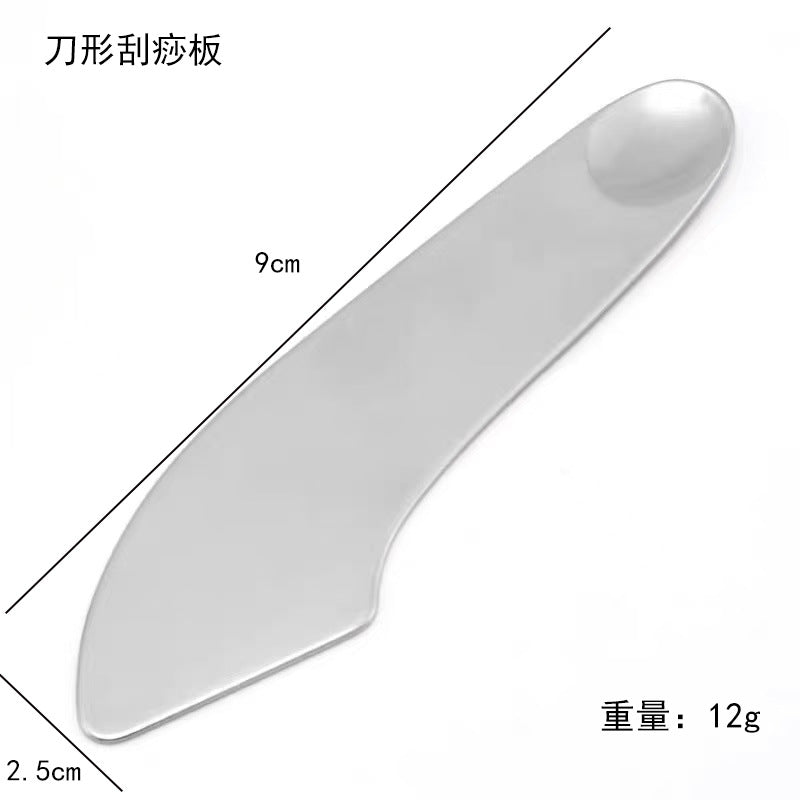Factory direct stainless steel large heart-shaped scraping plate hand face scraping metal massage beauty tools wholesale