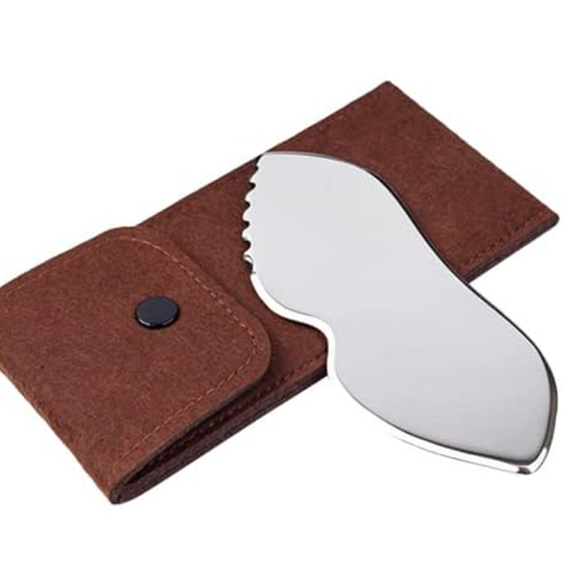 Factory direct stainless steel large heart-shaped scraping plate hand face scraping metal massage beauty tools wholesale