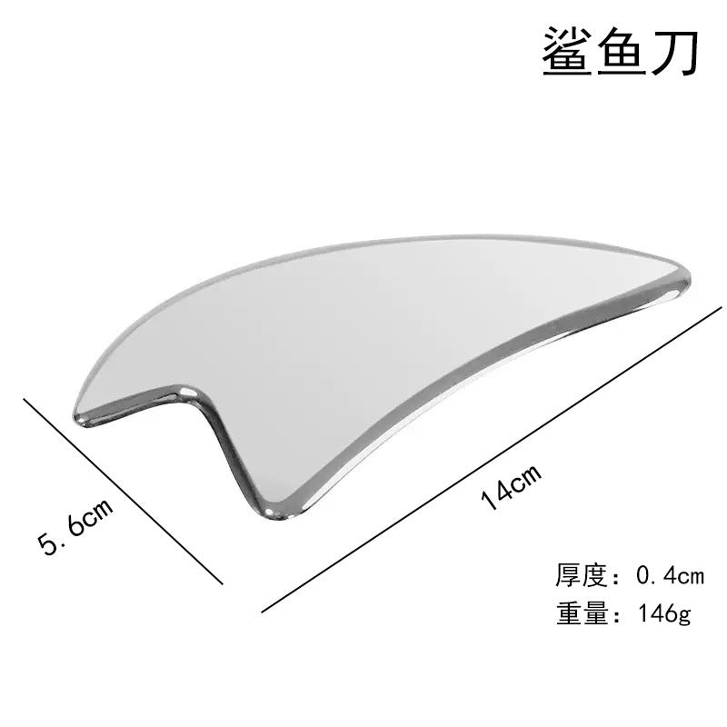 Factory direct stainless steel large heart-shaped scraping plate hand face scraping metal massage beauty tools wholesale