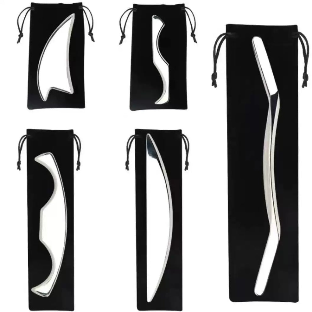 Factory direct stainless steel large heart-shaped scraping plate hand face scraping metal massage beauty tools wholesale