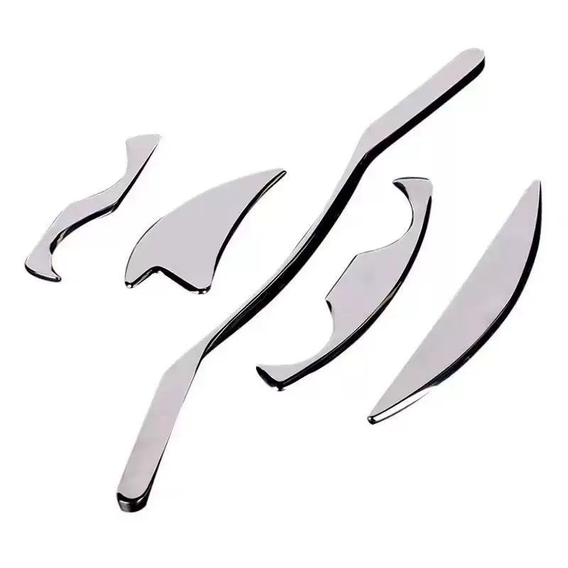 Factory direct stainless steel large heart-shaped scraping plate hand face scraping metal massage beauty tools wholesale