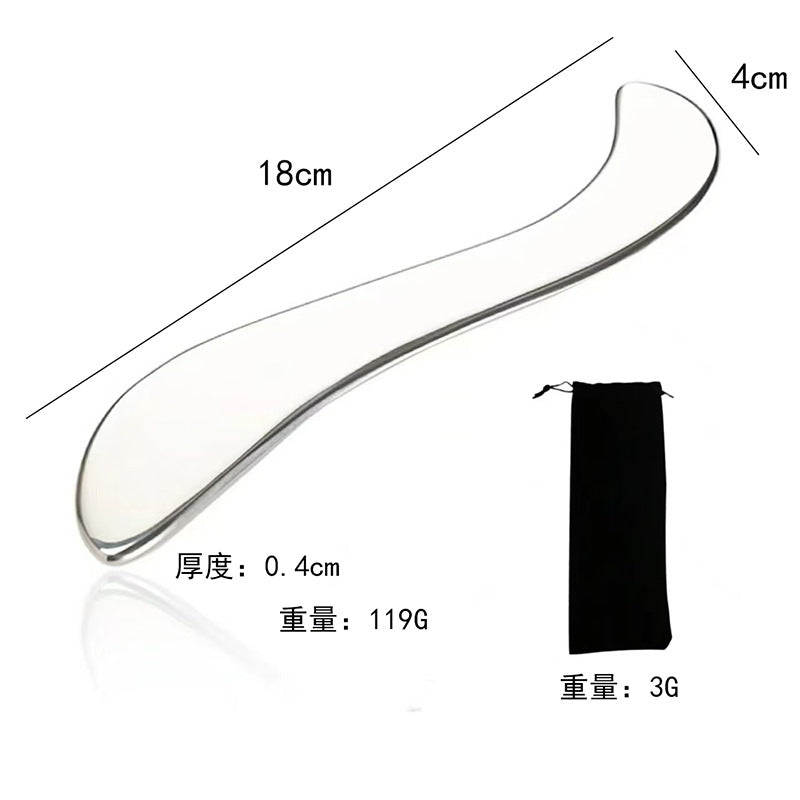 Factory direct stainless steel large heart-shaped scraping plate hand face scraping metal massage beauty tools wholesale