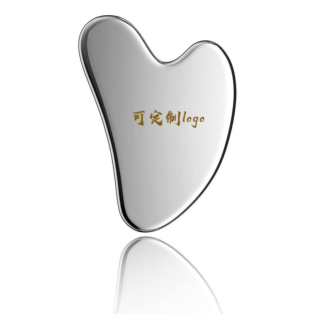 Factory direct stainless steel large heart-shaped scraping plate hand face scraping metal massage beauty tools wholesale